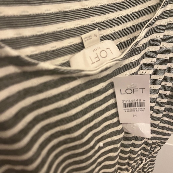 NWT Loft Pajama Jumper Size M Stripe in Gray - Picture 5 of 8